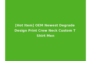 [Hot Item] OEM Newest Degrade Design Print Crew Neck Custom T Shirt Men