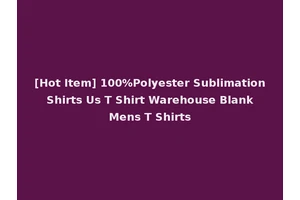 [Hot Item] 100%Polyester Sublimation Shirts Us T Shirt Warehouse Blank Mens T Shirts