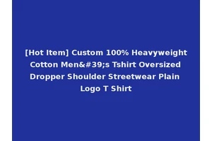 [Hot Item] Custom 100% Heavyweight Cotton Men's Tshirt Oversized Dropper Shoulder Streetwear Plain Logo T Shirt