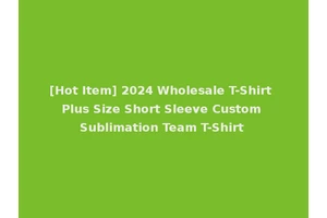[Hot Item] 2024 Wholesale T-Shirt Plus Size Short Sleeve Custom Sublimation Team T-Shirt