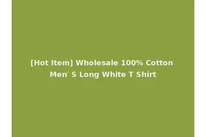 [Hot Item] Wholesale 100% Cotton Men′ S Long White T Shirt