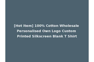[Hot Item] 100% Cotton Wholesale Personalised Own Logo Custom Printed Silkscreen Blank T Shirt