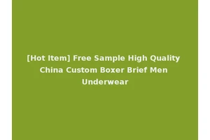 [Hot Item] Free Sample High Quality China Custom Boxer Brief Men Underwear