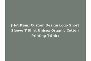 [Hot Item] Custom Design Logo Short Sleeve T Shirt Unisex Organic Cotton Printing T-Shirt