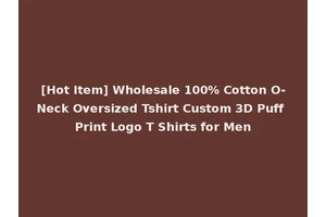 [Hot Item] Wholesale 100% Cotton O-Neck Oversized Tshirt Custom 3D Puff Print Logo T Shirts for Men