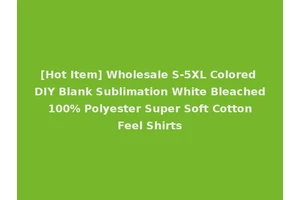 [Hot Item] Wholesale S-5XL Colored DIY Blank Sublimation White Bleached 100% Polyester Super Soft Cotton Feel Shirts