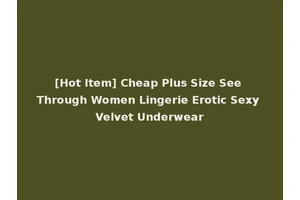 [Hot Item] Cheap Plus Size See Through Women Lingerie Erotic Sexy Velvet Underwear