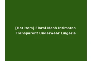 [Hot Item] Floral Mesh Intimates Transparent Underwear Lingerie