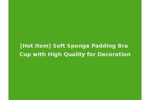 [Hot Item] Soft Sponge Padding Bra Cup with High Quality for Decoration