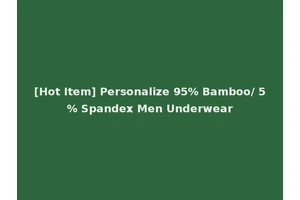[Hot Item] Personalize 95% Bamboo/ 5% Spandex Men Underwear