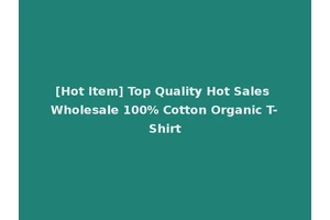 [Hot Item] Top Quality Hot Sales Wholesale 100% Cotton Organic T-Shirt