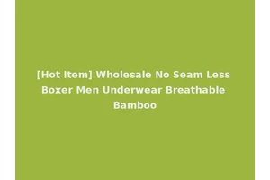 [Hot Item] Wholesale No Seam Less Boxer Men Underwear Breathable Bamboo