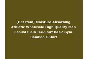 [Hot Item] Moisture Absorbing Athletic Wholesale High Quality Men Casual Plain Tee-Shirt Basic Gym Bamboo T-Shirt