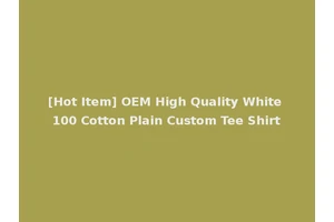 [Hot Item] OEM High Quality White 100 Cotton Plain Custom Tee Shirt