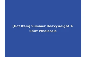 [Hot Item] Summer Heavyweight T-Shirt Wholesale