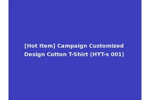 [Hot Item] Campaign Customized Design Cotton T-Shirt (HYT-s 001)