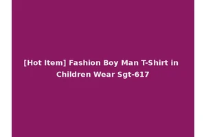 [Hot Item] Fashion Boy Man T-Shirt in Children Wear Sgt-617