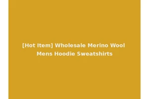 [Hot Item] Wholesale Merino Wool Mens Hoodie Sweatshirts