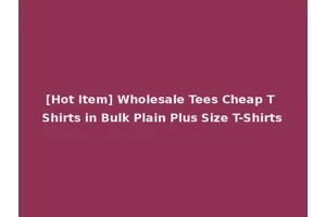[Hot Item] Wholesale Tees Cheap T Shirts in Bulk Plain Plus Size T-Shirts