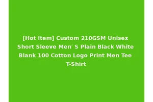 [Hot Item] Custom 210GSM Unisex Short Sleeve Men′ S Plain Black White Blank 100 Cotton Logo Print Men Tee T-Shirt
