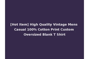 [Hot Item] High Quality Vintage Mens Casual 100% Cotton Print Custom Oversized Blank T Shirt