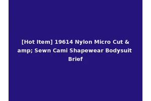 [Hot Item] 19614 Nylon Micro Cut &amp; Sewn Cami Shapewear Bodysuit Brief