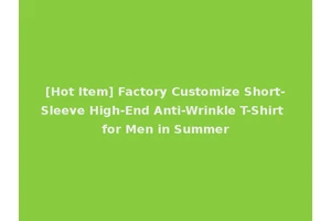 [Hot Item] Factory Customize Short-Sleeve High-End Anti-Wrinkle T-Shirt for Men in Summer