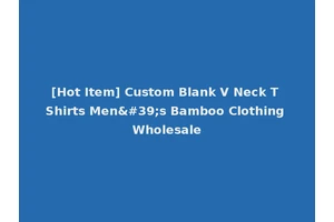 [Hot Item] Custom Blank V Neck T Shirts Men's Bamboo Clothing Wholesale