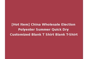 [Hot Item] China Wholesale Election Polyester Summer Quick Dry Customized Blank T Shirt Blank T-Shirt