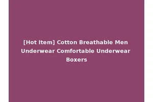 [Hot Item] Cotton Breathable Men Underwear Comfortable Underwear Boxers
