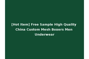 [Hot Item] Free Sample High Quality China Custom Mesh Boxers Men Underwear