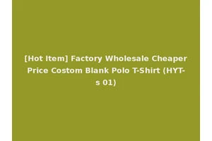 [Hot Item] Factory Wholesale Cheaper Price Costom Blank Polo T-Shirt (HYT-s 01)