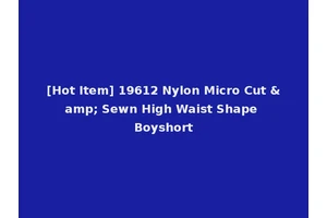 [Hot Item] 19612 Nylon Micro Cut &amp; Sewn High Waist Shape Boyshort