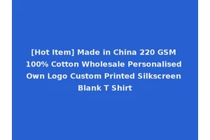 [Hot Item] Made in China 220 GSM 100% Cotton Wholesale Personalised Own Logo Custom Printed Silkscreen Blank T Shirt