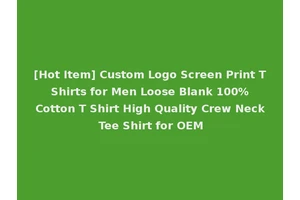 [Hot Item] Custom Logo Screen Print T Shirts for Men Loose Blank 100% Cotton T Shirt High Quality Crew Neck Tee Shirt for OEM