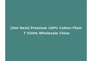[Hot Item] Premium 100% Cotton Plain T Shirts Wholesale China