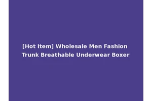 [Hot Item] Wholesale Men Fashion Trunk Breathable Underwear Boxer