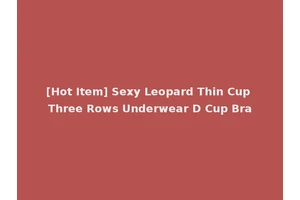 [Hot Item] Sexy Leopard Thin Cup Three Rows Underwear D Cup Bra