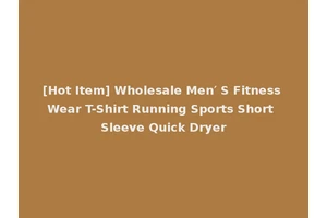 [Hot Item] Wholesale Men′ S Fitness Wear T-Shirt Running Sports Short Sleeve Quick Dryer