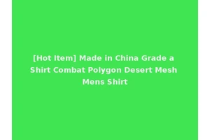 [Hot Item] Made in China Grade a Shirt Combat Polygon Desert Mesh Mens Shirt