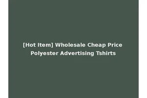 [Hot Item] Wholesale Cheap Price Polyester Advertising Tshirts