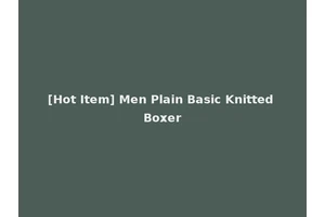 [Hot Item] Men Plain Basic Knitted Boxer