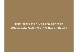 [Hot Item] Men Underwear Men Wholesale Solid Men′ S Boxer Briefs