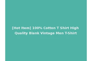 [Hot Item] 100% Cotton T Shirt High Quality Blank Vintage Men T-Shirt