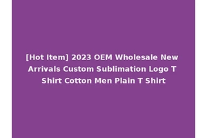 [Hot Item] 2023 OEM Wholesale New Arrivals Custom Sublimation Logo T Shirt Cotton Men Plain T Shirt