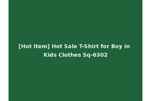 [Hot Item] Hot Sale T-Shirt for Boy in Kids Clothes Sq-6302
