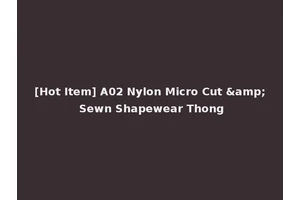 [Hot Item] A02 Nylon Micro Cut &amp; Sewn Shapewear Thong
