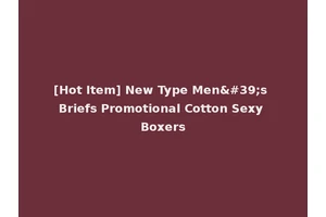 [Hot Item] New Type Men's Briefs Promotional Cotton Sexy Boxers