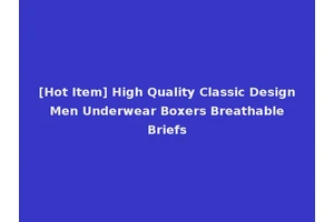 [Hot Item] High Quality Classic Design Men Underwear Boxers Breathable Briefs