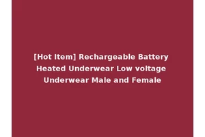 [Hot Item] Rechargeable Battery Heated Underwear Low voltage Underwear Male and Female